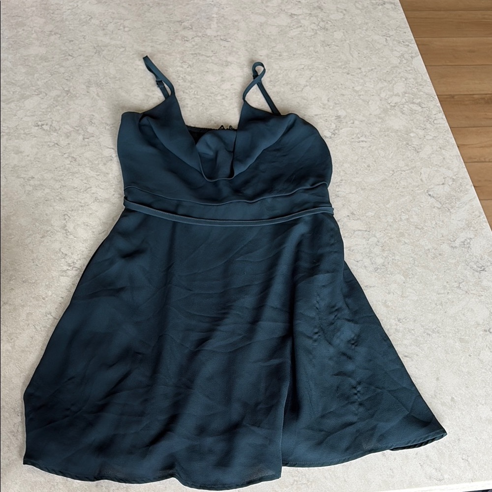 Elegant Teal Sleeveless Dress